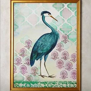 Anthropologie Blue Heron Wall Art